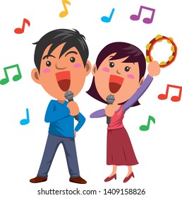 Image illustration of abec playing karaoke