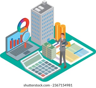 Image illustration of accountant and accounting