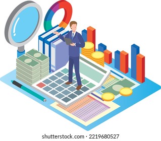 Image illustration of an accountant or financial department