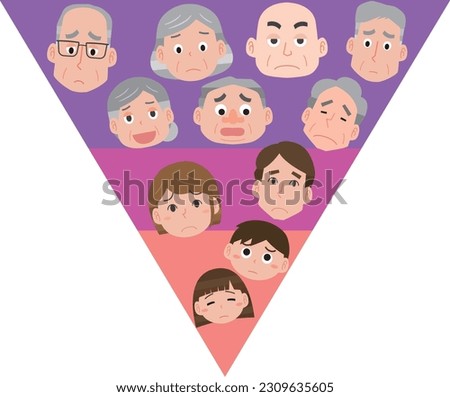 Image illustration of an aging society with a declining birthrate