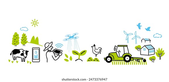 Image of illustration of agriculture technology