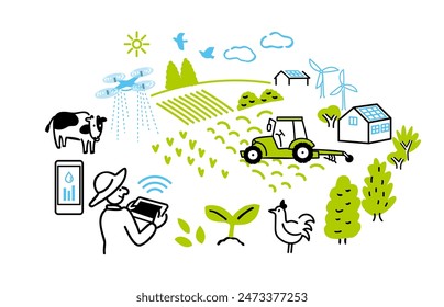 Image of illustration of agriculture technology