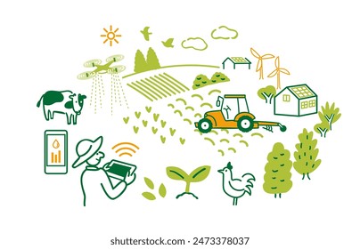 Image of illustration of agriculture technology