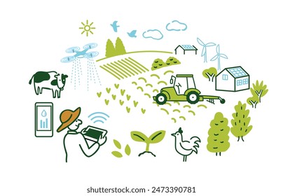 Image of illustration of agriculture technology