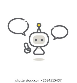 Ilustración de Imagen de un asistente de IA: Dibujo de línea simple y elegante