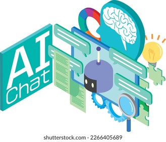 Image illustration of AI chatbot and various information