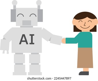 Image illustration of an AI robot and a good friend