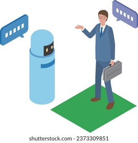 Imagen de un robot de IA en la recepción