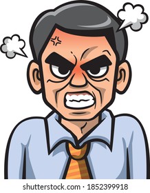 Image illustration of angry middle-aged man