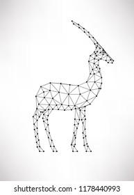 Image illustration of antelope with many triangles and points. 