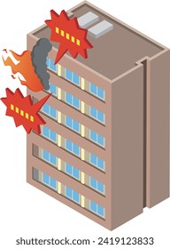 Ilustración de la imagen del incendio de un apartamento