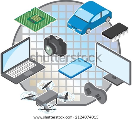 Image illustration of applications where semiconductors are used