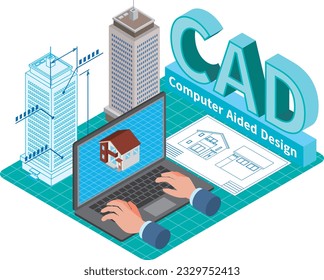 Bild-Illustration von architektonisch computergestütztem Design