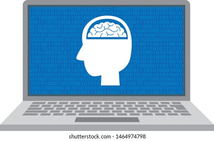 Image illustration of artificial intelligence and laptop computer