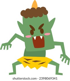 Image illustration of an attacking green demon