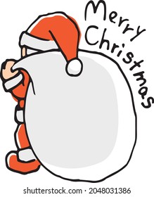 Bild-Illustration auf der Rückseite des Weihnachtsmannes (handgezeichnet)