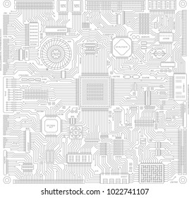 Image illustration of board and electronic circuit