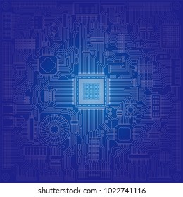 Image illustration of board and electronic circuit