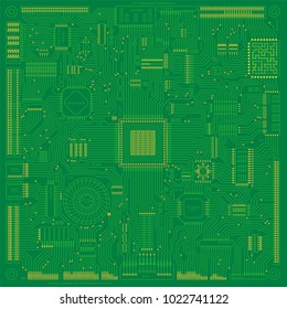 Image illustration of board and electronic circuit