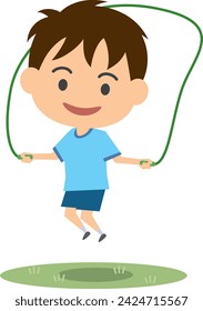 Image illustration of a boy jumping rope