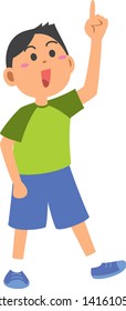 Image Illustration Of A Boy Pointing Up