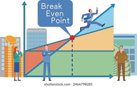 Image illustration of break-even point