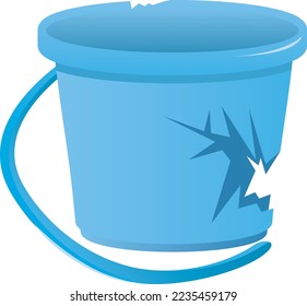 Image illustration of a broken bucket