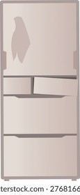 Image illustration of a broken and unusable refrigerator