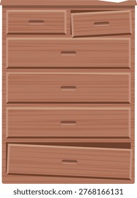 Image illustration of a broken and unusable wooden chest of drawers.