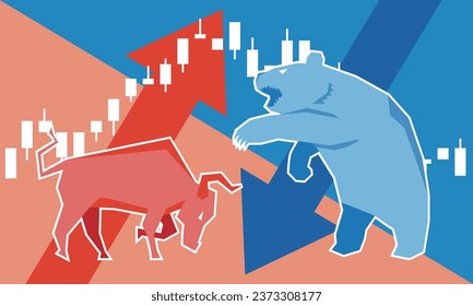 Image illustration of bull and bear representing stock market conditions