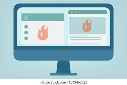 Image illustration of burning on the Internet