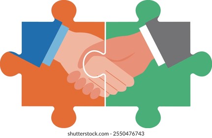 Image illustration of business matching shaking hands