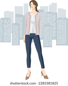 Image illustration of business woman in casual clothes