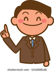 Image illustration of a businessman standing with a smile. (Upper body)