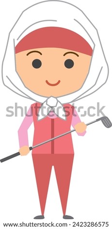 Image illustration of a caddy holding a golf club