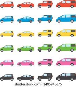Image illustration of a car. Color variations
