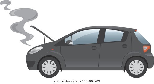 Image Illustration Of Car Doing Engine Trouble