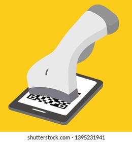 
It is an image illustration of cashless payment with a smartphone. Ideal for illustrations of systems that use QR codes and barcodes.