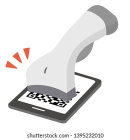 
It is an image illustration of cashless payment with a smartphone. Ideal for illustrations of systems that use QR codes and barcodes.