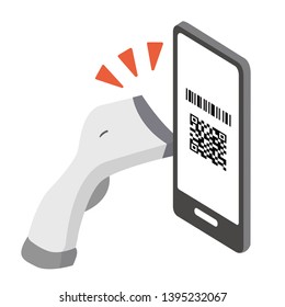 
It is an image illustration of cashless payment with a smartphone. Ideal for illustrations of systems that use QR codes and barcodes.