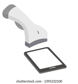 
It is an image illustration of cashless payment with a smartphone. Ideal for illustrations of systems that use QR codes and barcodes.