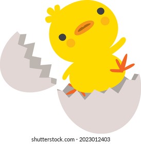 Image illustration of chick and egg shell