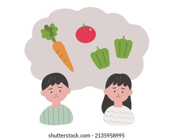 Image Illustration Of Children Who Dislike Vegetables