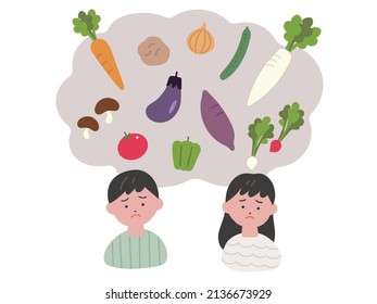 Image Illustration Of Children Who Dislike Vegetables