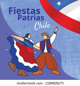 image illustration for chile's patrias fiestas day greetings