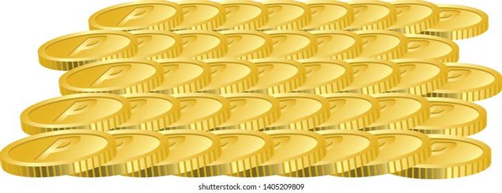 Image illustration of coins arranged side by side