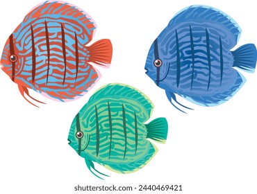 Image illustration of a colorful tropical fish discus