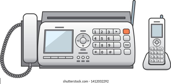 Image illustration of a combined fax machine