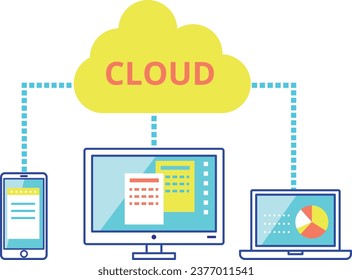 Image illustration of computing connected in the cloud