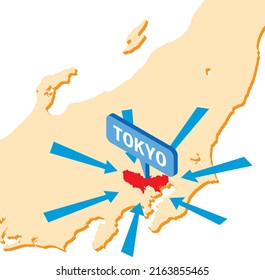 Image illustration of concentration in Tokyo